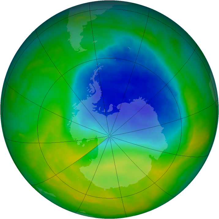 Antarctic ozone map for 21 November 2014